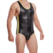 Patent Leather One-Piece Gym Suit