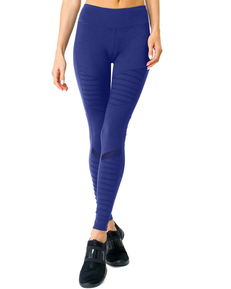 Avesa™ Low-Waisted Ribbed Leggings With Hidden Pocket and Mesh