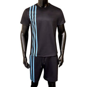 Striped Loose Tracksuit Short Sleeves